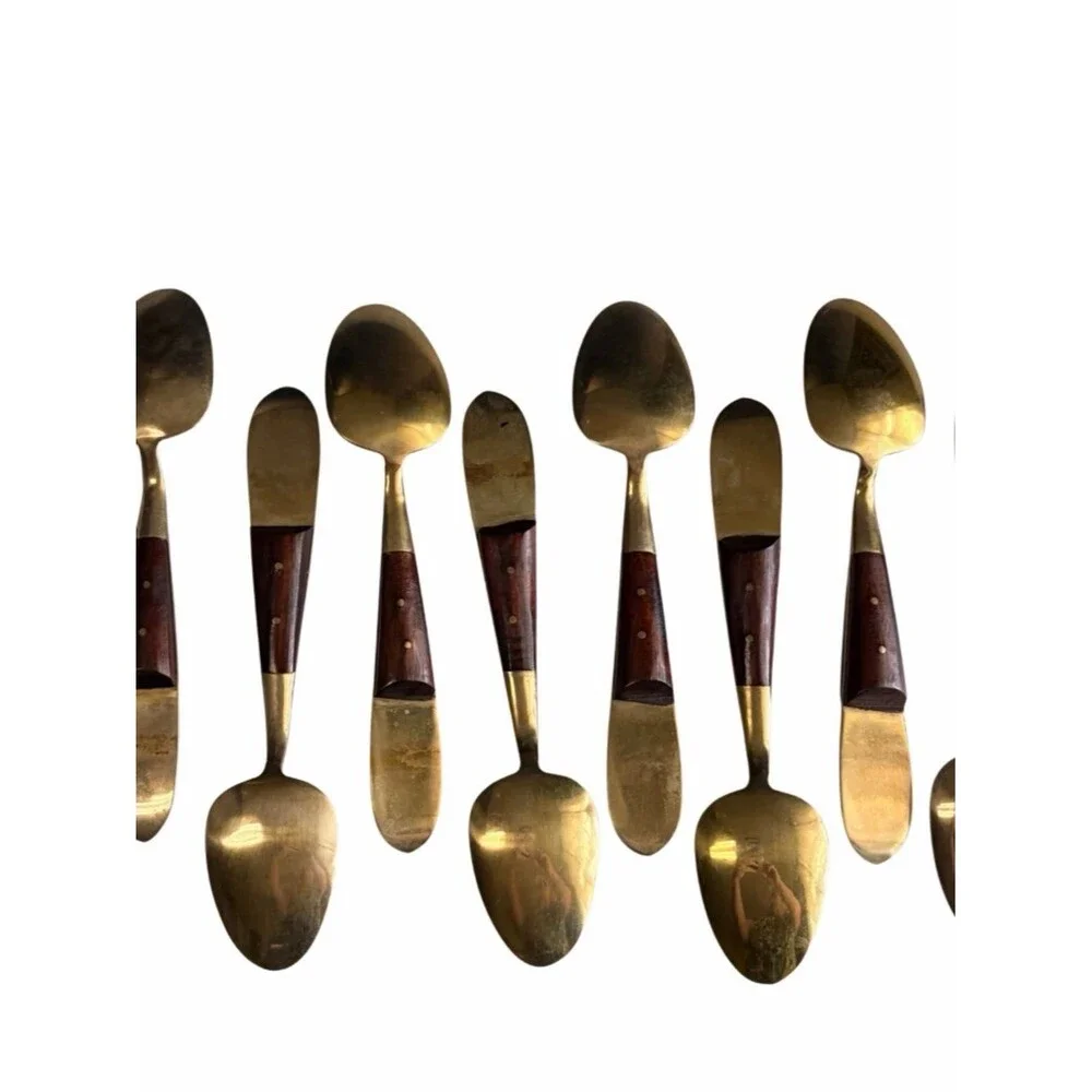 Vintage V. Thailand Jewelry & Bronze Factory Siam Bronze Flatware Set w/ Case